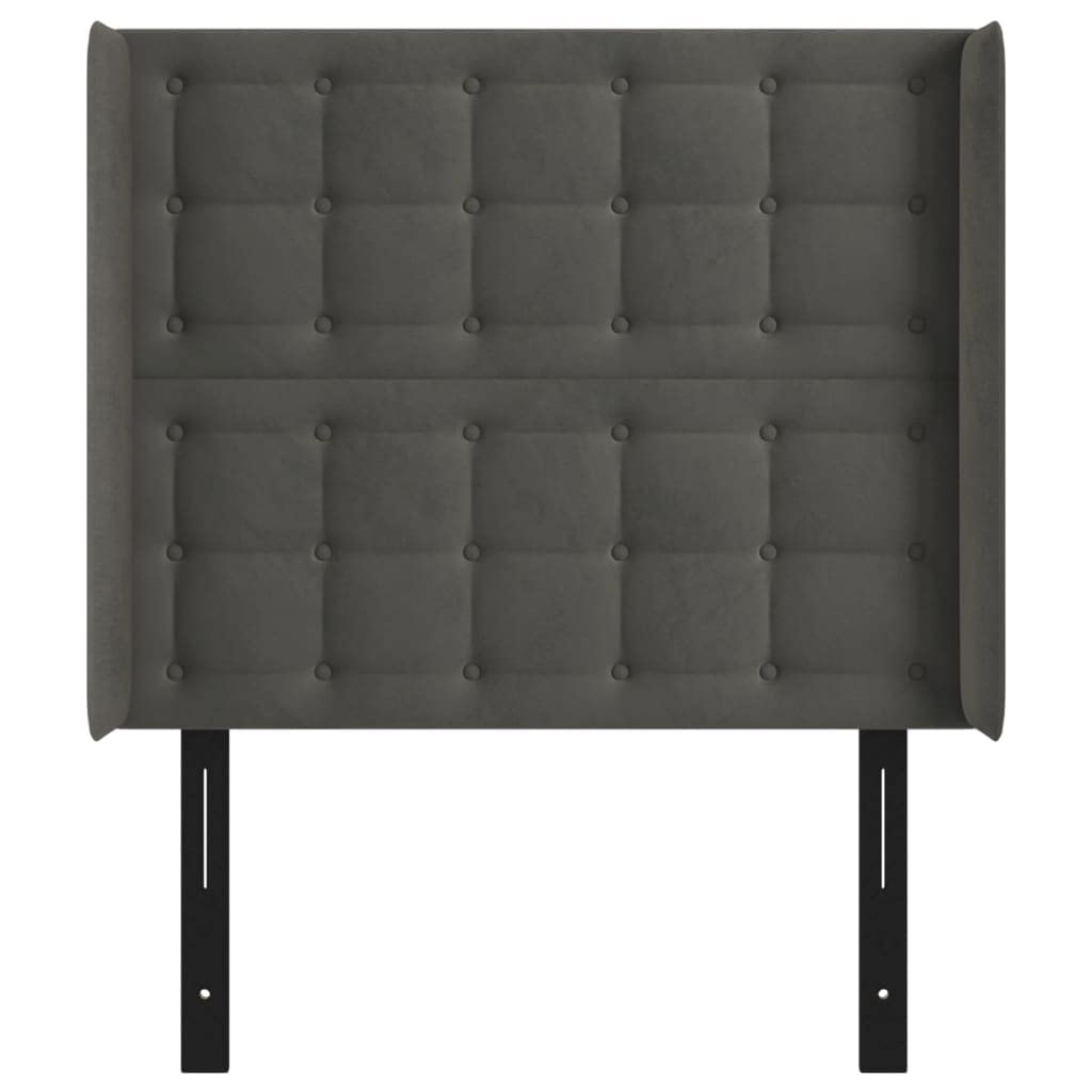 vidaXL Headboard, Upholstered Headboard for Bed Home, Bed Headboard with Ears, Bedroom Furniture, Dark Gray 40.6"x6.3"x46.5"/50.4" Velvet