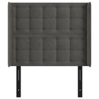 vidaXL Headboard, Upholstered Headboard for Bed Home, Bed Headboard with Ears, Bedroom Furniture, Dark Gray 40.6"x6.3"x46.5"/50.4" Velvet