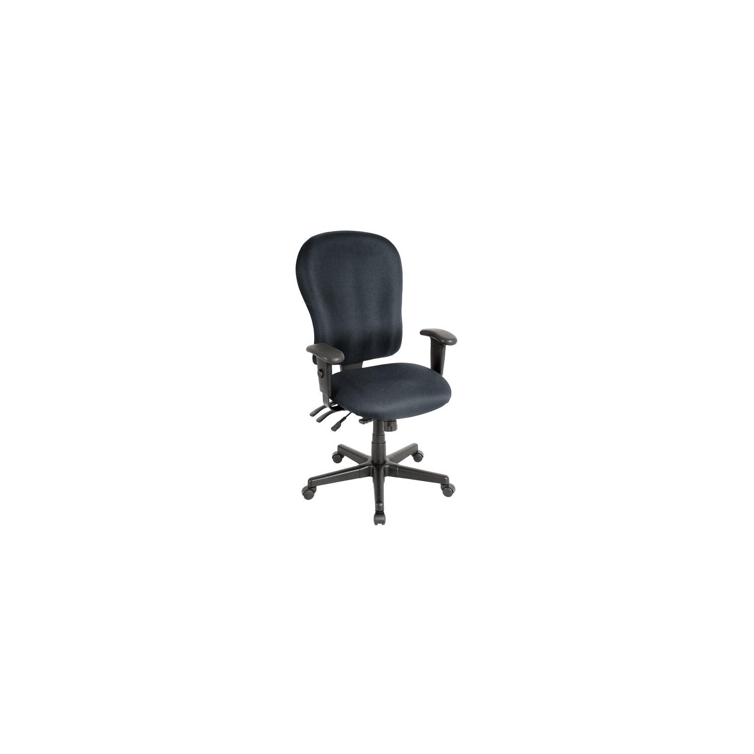 HomeRoots Charcoal Fabric Seat Swivel Adjustable Task Chair Fabric Back Plastic Frame
