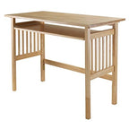 Ergode Mission Foldable Desk - Natural Wood Finish | Spacious 40" W x 20" D Desktop | Portable & Durable | Keyboard Tray | Easy Assembly | Supports up to 50 lbs. | Compact & Lightweight