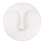 HomeRoots Round Matte White Glaze Finish Ceramic Face Wall Sculpture