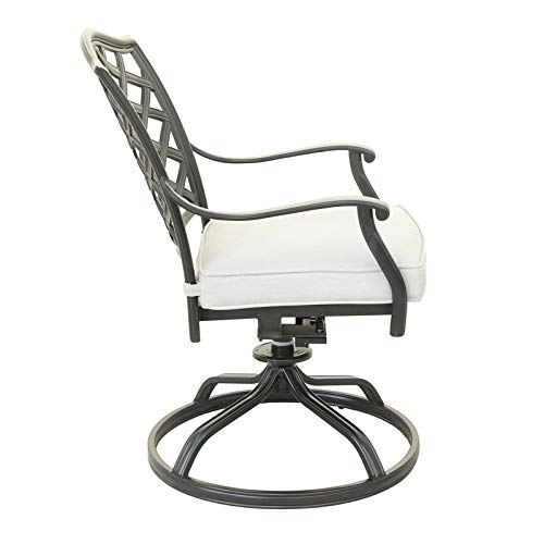 iPatio Florence Aluminum Dining Swivel Chair with Cushion, Set of 2