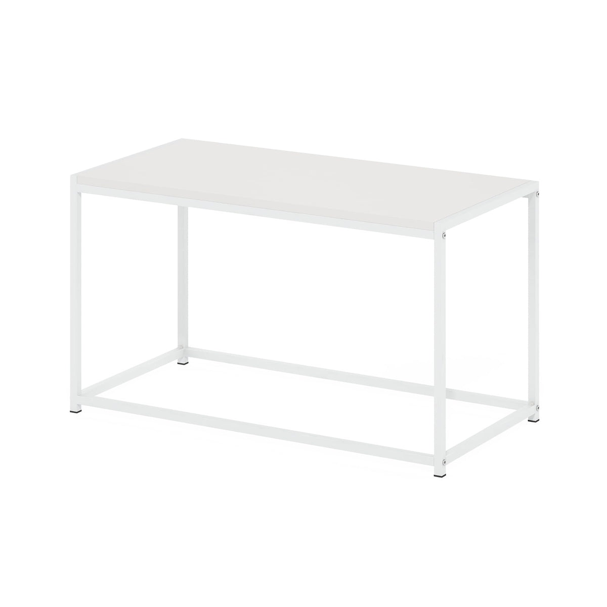 Furinno Camnus Modern Living Coffee Table, Solid White/White