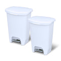 Glad 13 Gallon Trash Can 2 Pack | Plastic Kitchen Waste Bins with Odor Protection of Lid | Hands Free with Step On Foot Pedal an