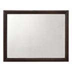 Acme Tablita Rectangular Wooden Mirror In Dark Merlot