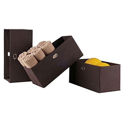 Ergode Wood Torino Folding Fabric Baskets - Versatile Storage Solution for Bedroom (38323-VV)