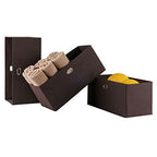 Ergode Wood Torino Folding Fabric Baskets - Versatile Storage Solution for Bedroom (38323-VV)