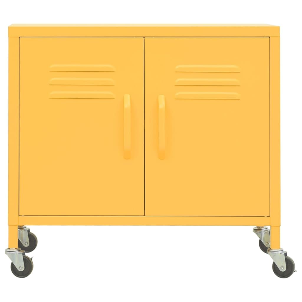 vidaXL Storage Cabinet Mustard Yellow 23.6"x13.8"x19.3" Steel