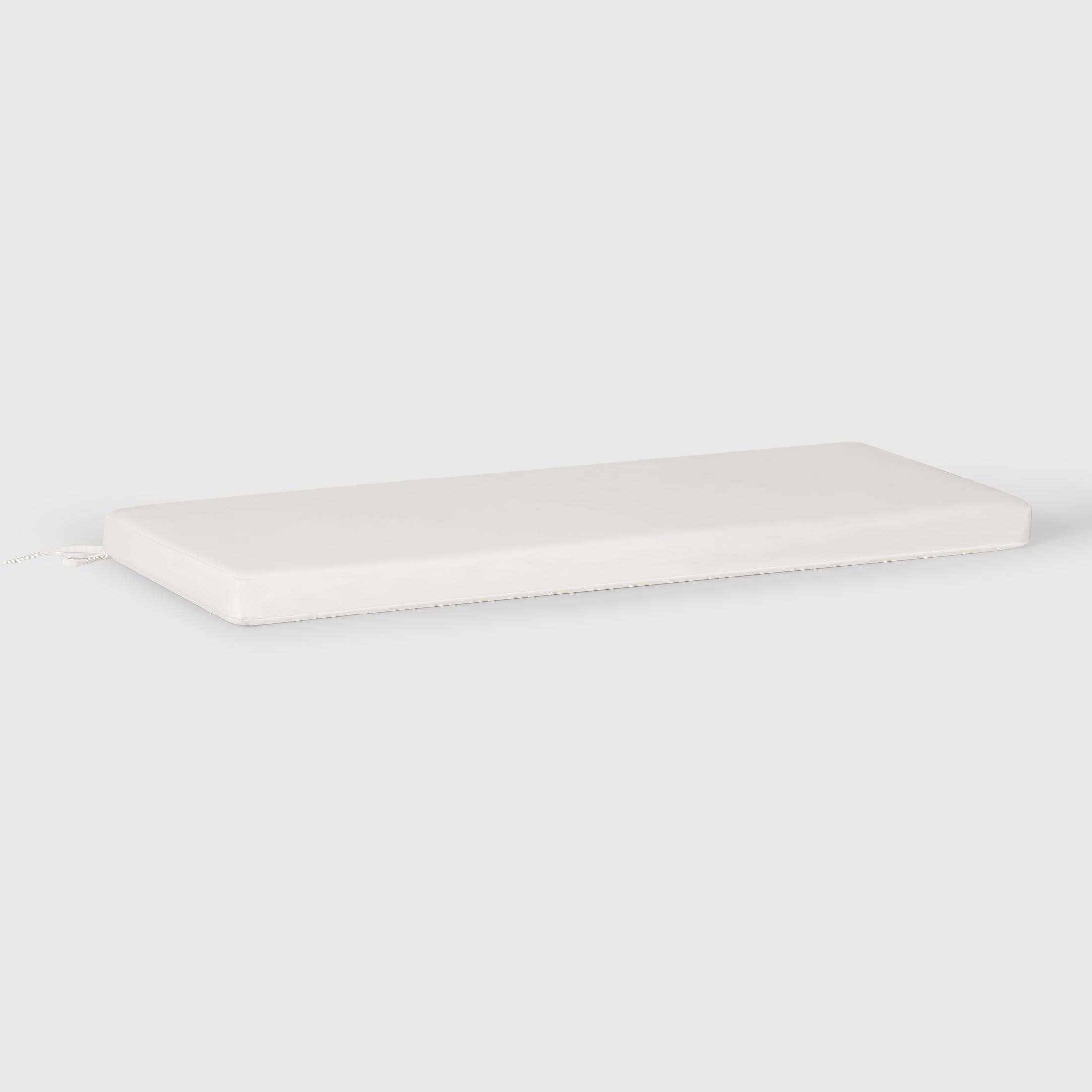 Westintrends Solace Water Resistant Outdoor Patio Bench Seat Cushion, 54 X 18, White