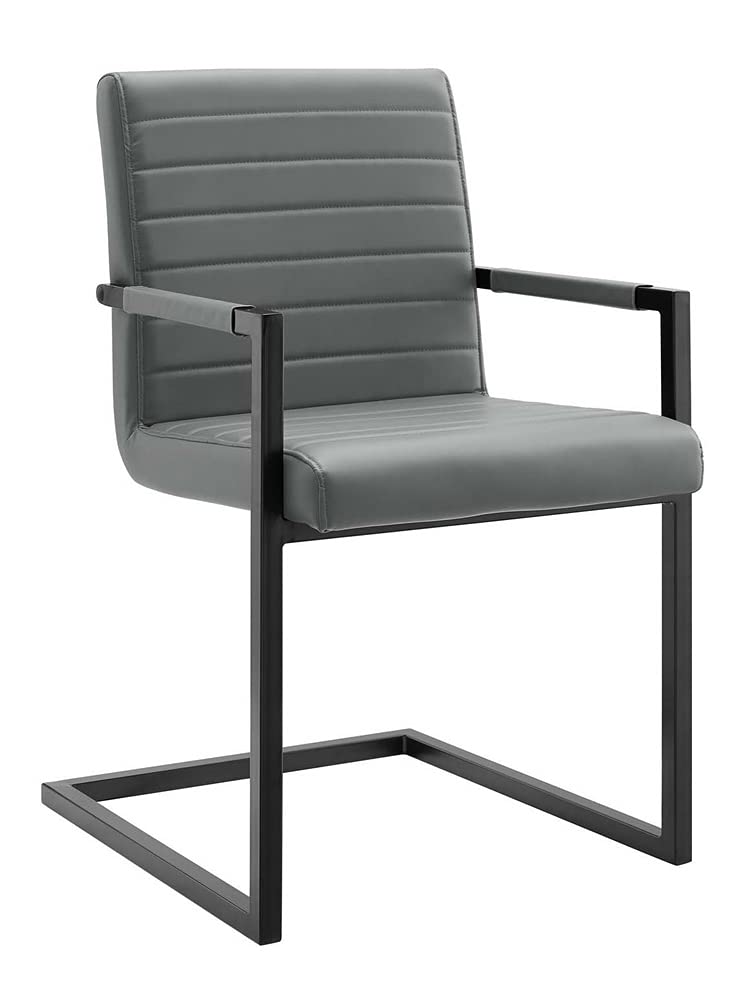 Modway Savoy Vegan Leather Dining Chair Set of 2, Gray