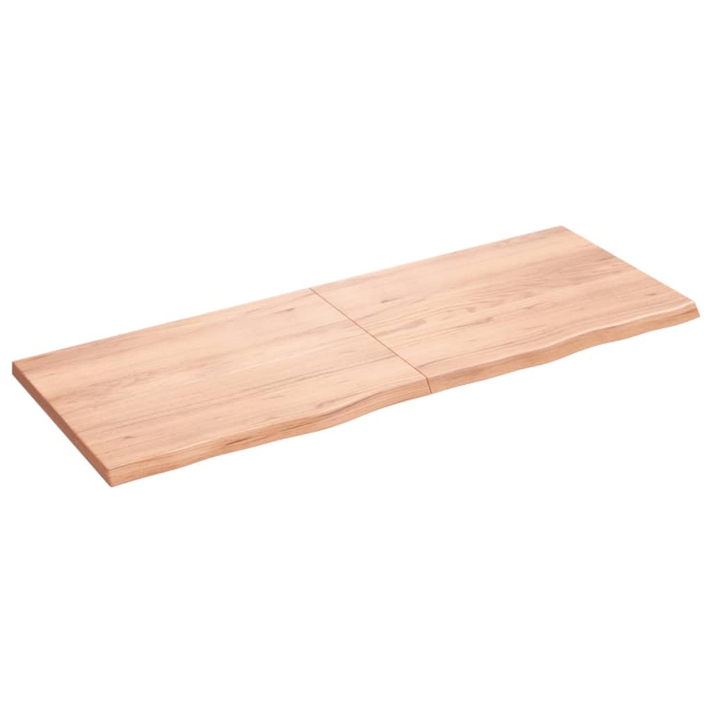 vidaXL Rectangular Solid Oak Wood Table Top - Light Brown, Handmade with Live Edge, Treated Surface, Perfect for Home or Commercial Use, 63&quot;&quot;x23.6&quot;&quot;x(0.8&quot;&quot;-1.6&quot;&quot;), 3156387