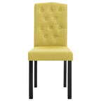 vidaXL Green Fabric Dining Chairs - 2 Pcs Set with Solid Wood Legs, Upholstered Accent Side Chairs, Easy Assembly, Home Kitchen Furniture