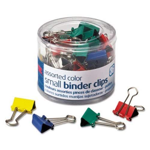 Officemate Binder Clips, Metal, 3/4, Assorted Colors, 36/Pack (Oic31028)