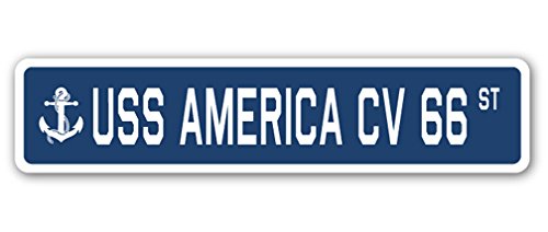 Uss America Cv 66 Street Sign Us Navy Ship Veteran Sailor Gift