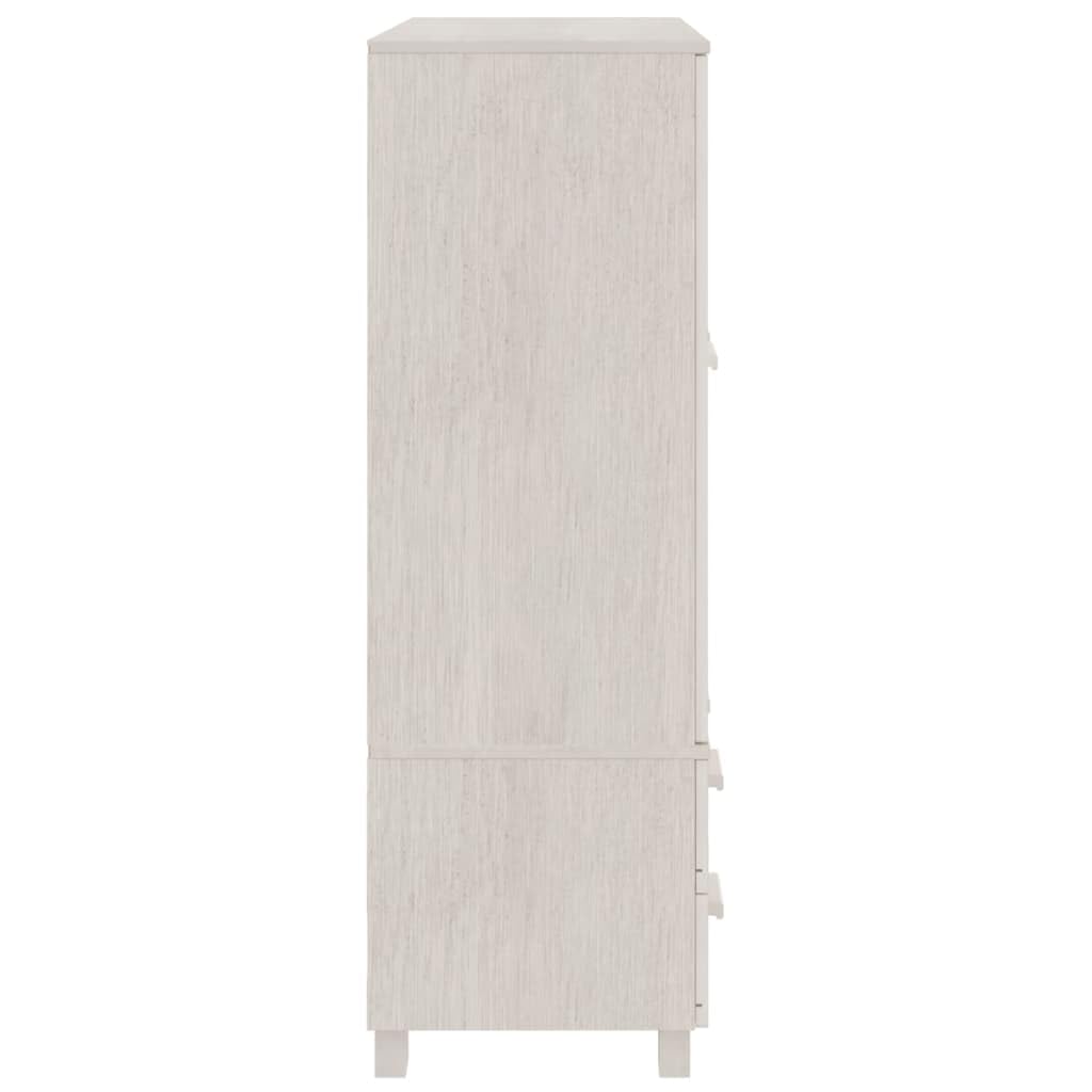vidaXL Solid Pinewood Wardrobe with Drawers and Compartments in White Color, Lightweight Furniture, Complies with California Prop 65 Safety Standards.