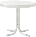 Crosley Furniture Gracie Weather Resistant Retro Metal Outdoor Side Table for Patio, Deck, Porch, Alabaster White