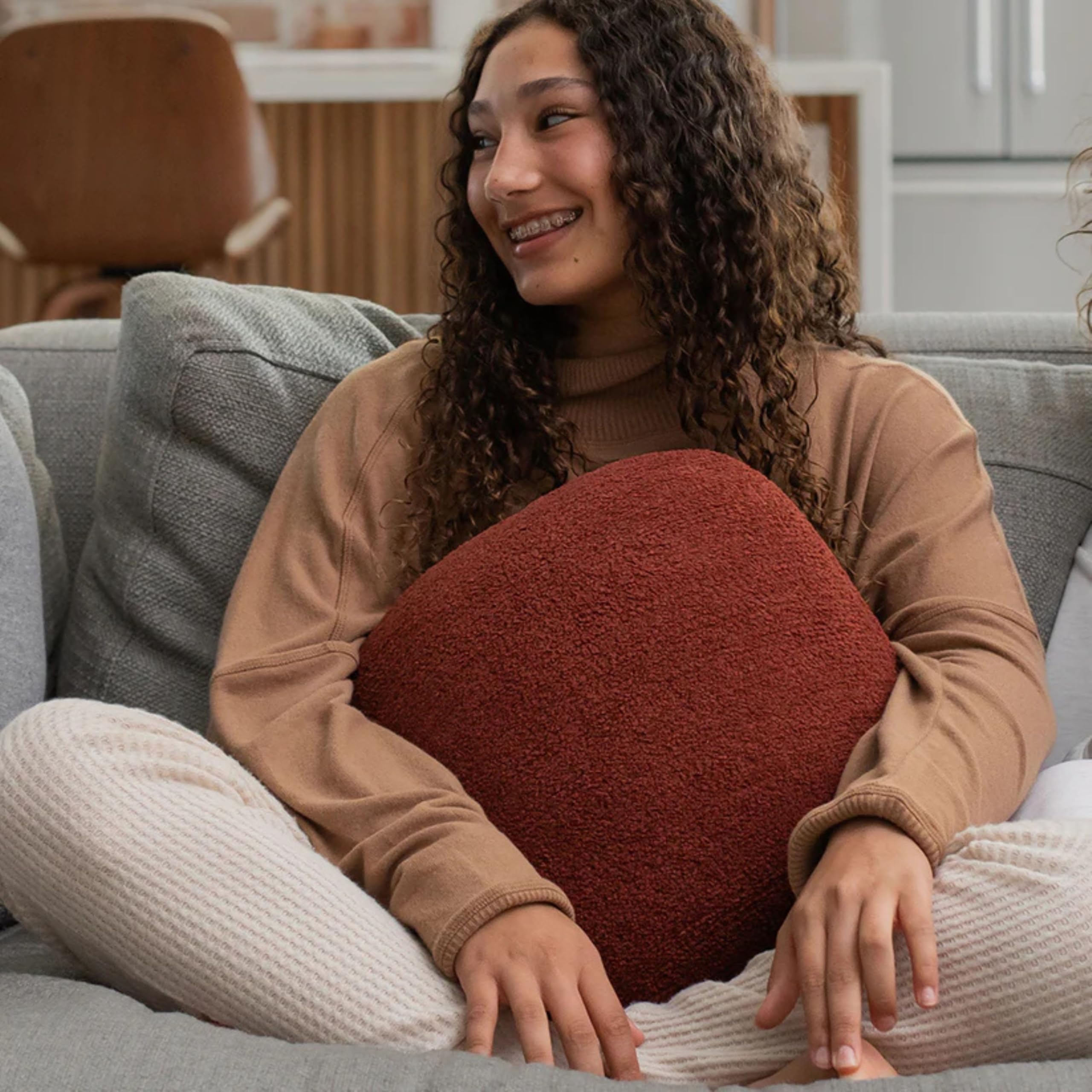 Quiet Mind The Original Weighted Pillow For Adults - (Small, Chili Oil, 6 Lbs) - Weighted Body Pillow - Versatile Cooling Body P