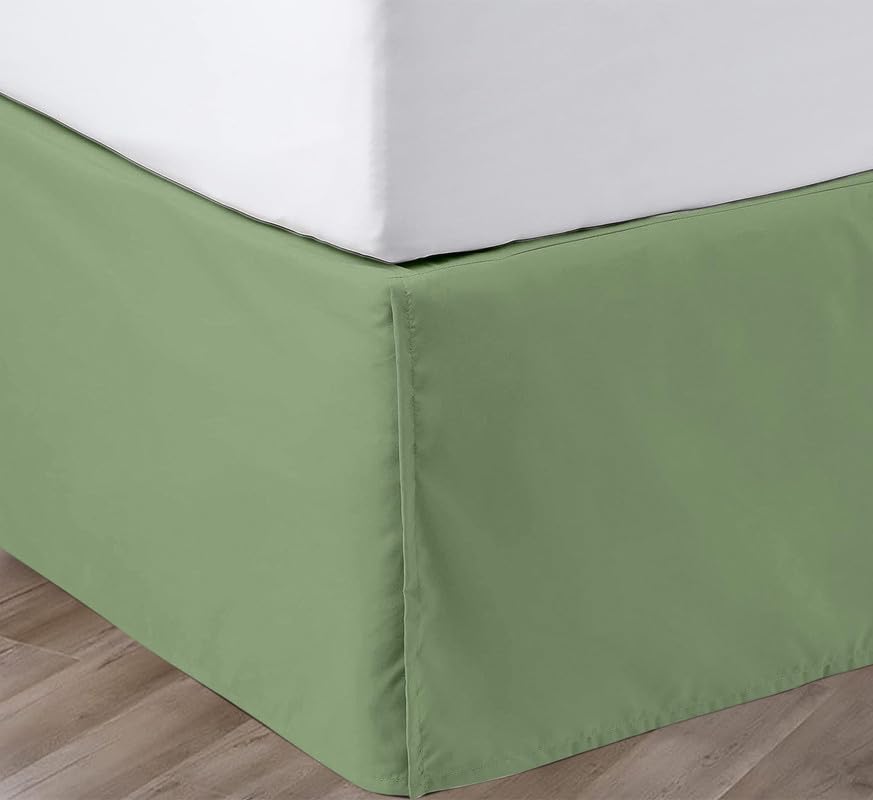 Sgi Bedding 16 Inch Drop Bed Skirt Queen Size With Platform To Stay In Place Elegant Pleated Design With Split Corners Wrinkle R