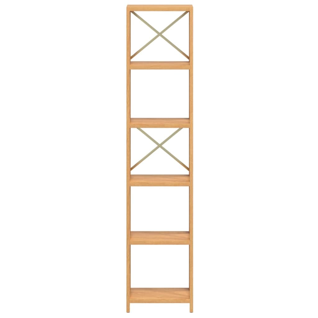 vidaXL Solid Oak Wood 6-Tier Shelf – Versatile Storage Solution for Home & Office, 15.7x11.8x71.3, Brown