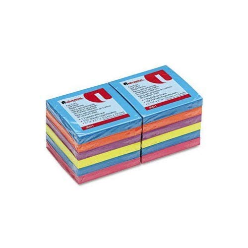 Universal Fan-Folded Self-Stick Ultra Color Pop-Up Note Pads Note,3X3 Fanfold 12Pk,Ast (Pack Of8)