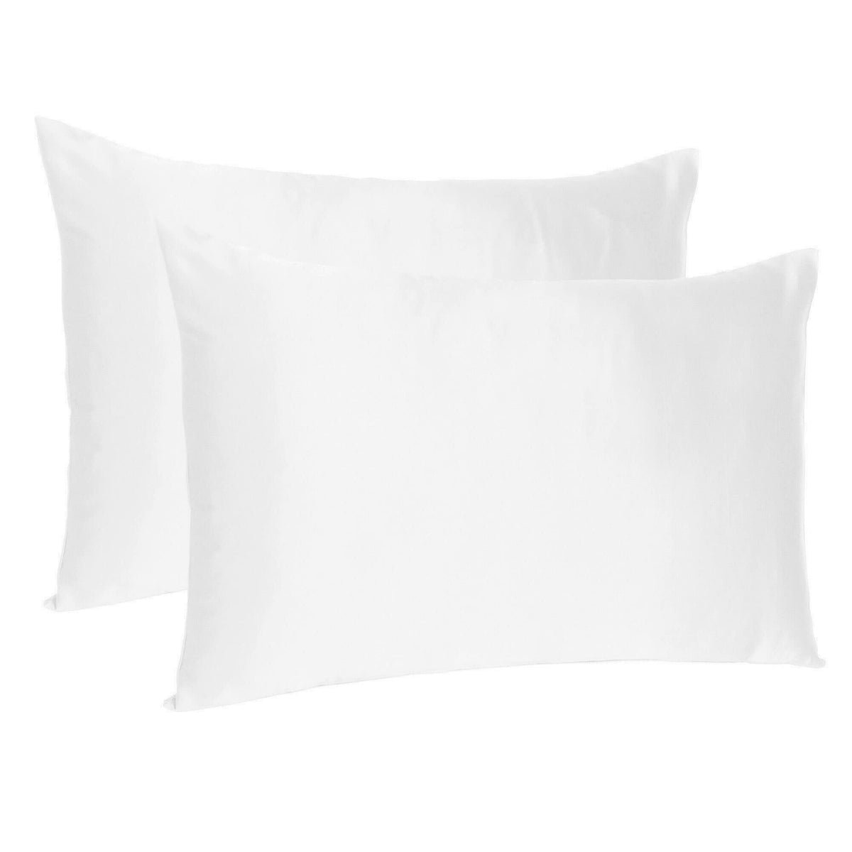 HomeRoots Orange Dreamy Set of 2 Silky Satin Standard Pillowcases Blanc De Blanc