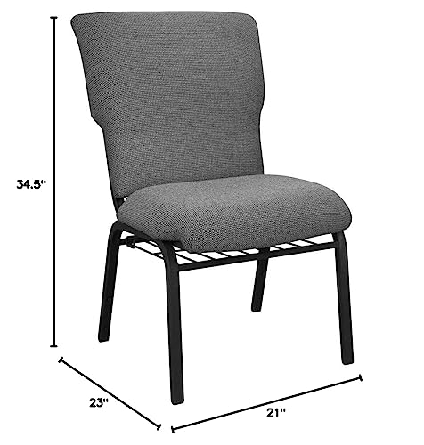 Flash Furniture Advantage Black Marble Discount Church Chair - 21 In. Wide