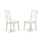 East West Furniture Anbo3-Lwh-Lc 3 Piece Modern Dining Table Set Contains A Round Kitchen Table With Pedestal And 2 Faux Leather Kitchen Dining Chairs, 36X36 Inch, Linen White