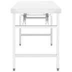 vidaXL Stainless Steel Folding Gastronomy Worktable - 34"x24"x32", Foldable, Easy to Clean, for Commercial Kitchens, Bars, Restaurants, Schools