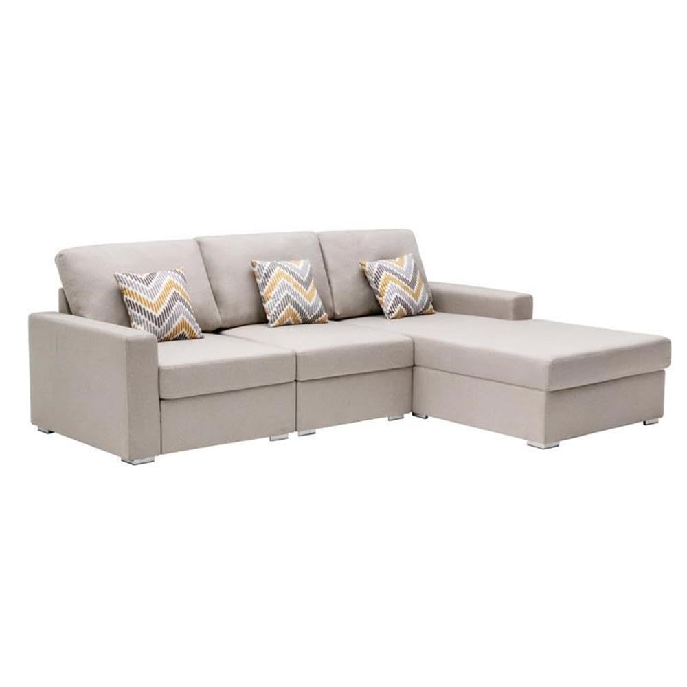 Lilola Home Nolan 3Pc Reversible Sectional Sofa Chaise