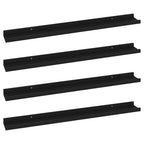 vidaXL Modern Black Wall Shelves- Durable MDF Construction, Set of 4, Stylish and Versatile, Easy to Clean.