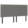 Vidaxl Led Headboard Home Indoor Bedroom Bed Accessory Upholstered Bed Header Furniture With Led Dark Gray 78.7"X2"X46.5"/50.4" Fabric