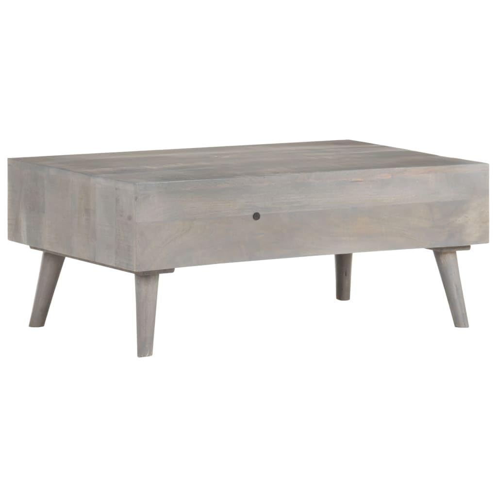 vidaXL Solid Rough Mango Wood Coffee Table with Drawers - Thumbnail 2