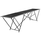 vidaXL Folding Pasting Table Trestle Foldable Table Wallpaper Decorating Workbench Tool Indoor Outdoor Home Garden 118.1" MDF and Aluminum