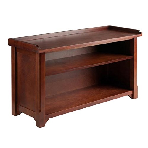 Ergode Wood Milan Bench | Versatile Seating & Storage | Walnut Finish | Foyer, Hallway, Playroom | Open Compartment with Shelf | 40"W x 14.17"D x 22.05"H | 37.48 lbs.