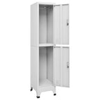Vidaxl Industrial Style Steel Locker Cabinet With 2 Compartments, Secure Storage For Changing Rooms, Easy To Clean, Gray - Perfect For Organized Environment