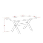 East West Furniture X096MZ015-5 5 Piece Dining Set Includes a Rectangle Dining Room Table with X-Legs and 4 Baby Blue Linen Fabric Upholstered Parson Chairs, 36x60 Inch, Multi-Color