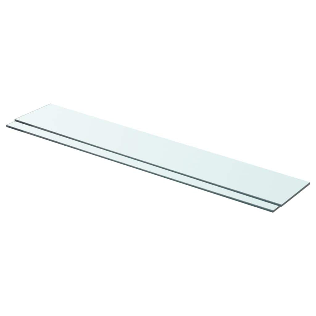 vidaXL Wall Shelf Floating Shelf Display Shelf 2 Pcs - Glass Floating Display Shelves Wall-Mounted - 31.5&quot; L x 4.7&quot; W - Clear