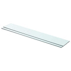 vidaXL Wall Shelf Floating Shelf Display Shelf 2 Pcs - Glass Floating Display Shelves Wall-Mounted - 31.5" L x 4.7" W - Clear