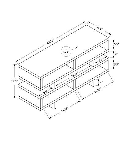 Monarch Specialties , TV Console, White, 48'L