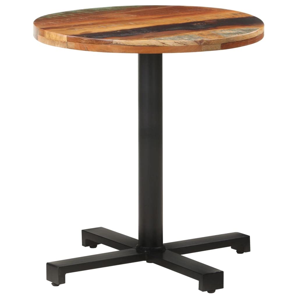 Vidaxl Bistro Table Round Ø27.6&quot;X29.5&quot; Solid Reclaimed Wood