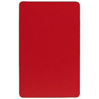 Flash Furniture Wren 24''W x 48''L Rectangular Red HP Laminate Activity Table - Height Adjustable Short Legs
