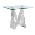 Best Quality Furniture Ct401 End Table, Clear/Silver