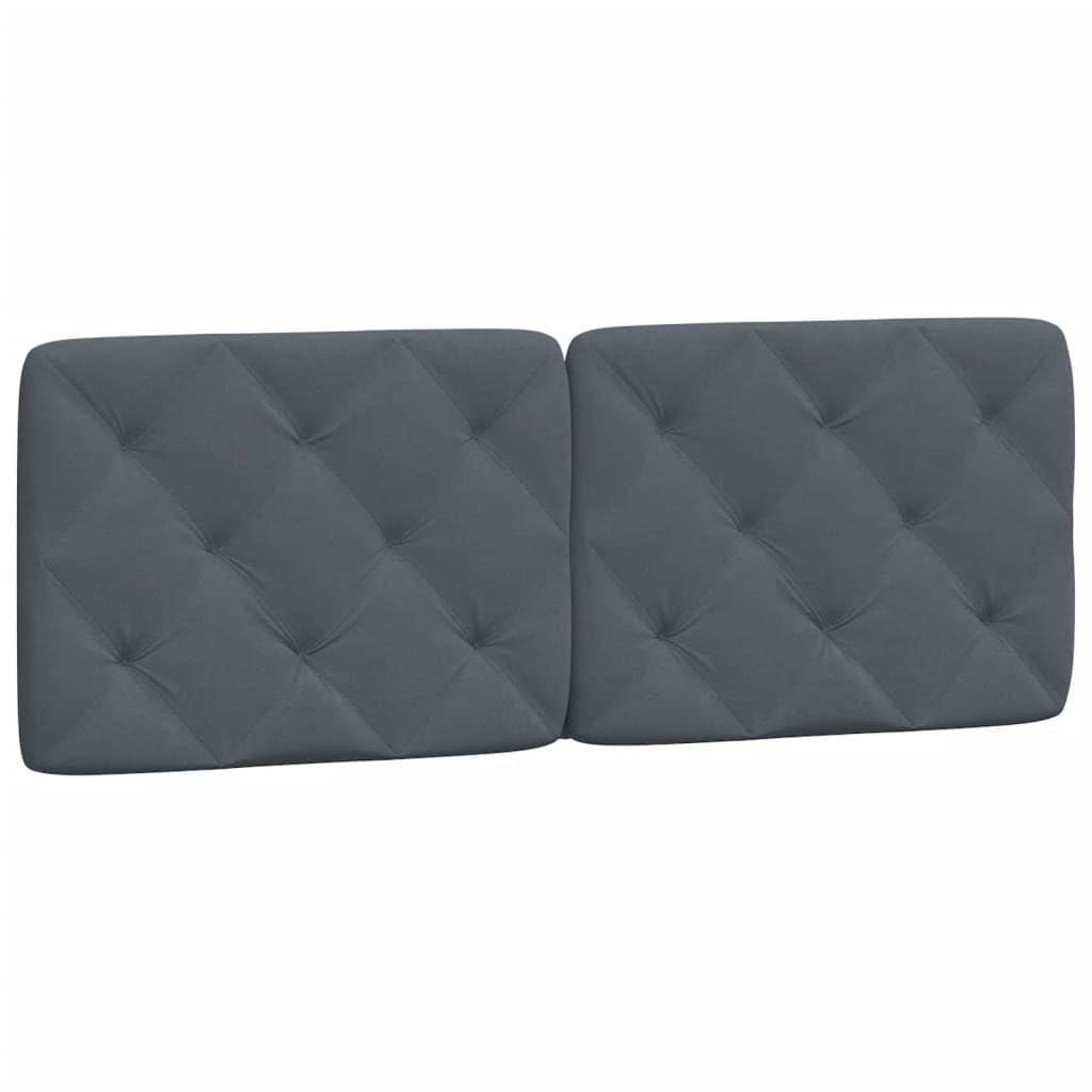 vidaXL Hanging Upholstered Headboard Cushion in Dark Gray Velvet - 53.9&quot; Wall-Mounted Pillow with Foam Filling for Bed Comfort and Design