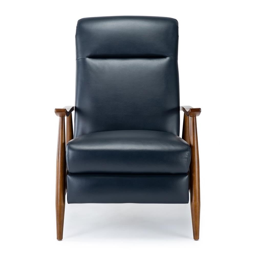 Comfort Pointe Solaris Midnight Blue Faux Leather Wooden Arm Push Back Recliner Chair