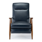 Comfort Pointe Solaris Midnight Blue Faux Leather Wooden Arm Push Back Recliner Chair