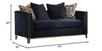 Acme Phaedra Loveseat With 4 Pillows In Blue Fabric