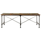 vidaXL Dining Table - 86.6"x35.4"x30.3" Solid Reclaimed Wood/Metal Legs - Industrial Charm Dining Room/Kitchen Table - Multicolor Variations