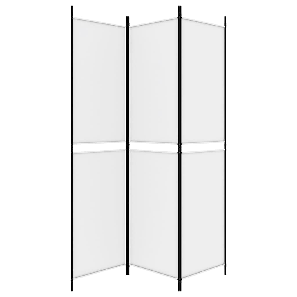 vidaXL White 3-Panel Room Divider, Stylish Fabric Room Partition with Iron Frame, Foldable Design for Easy Storage, Perfect for Bedroom or Living Room Separation - 7.32 Pounds