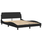 vidaXL Bed Frame with Headboard - Full Size Faux Leather, Black, 81.9"x55.9"x29.3"