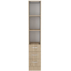 Depot E-Shop Magna Linen Cabinet, 3 Shelves, 4 Drawers, Light Pine/White